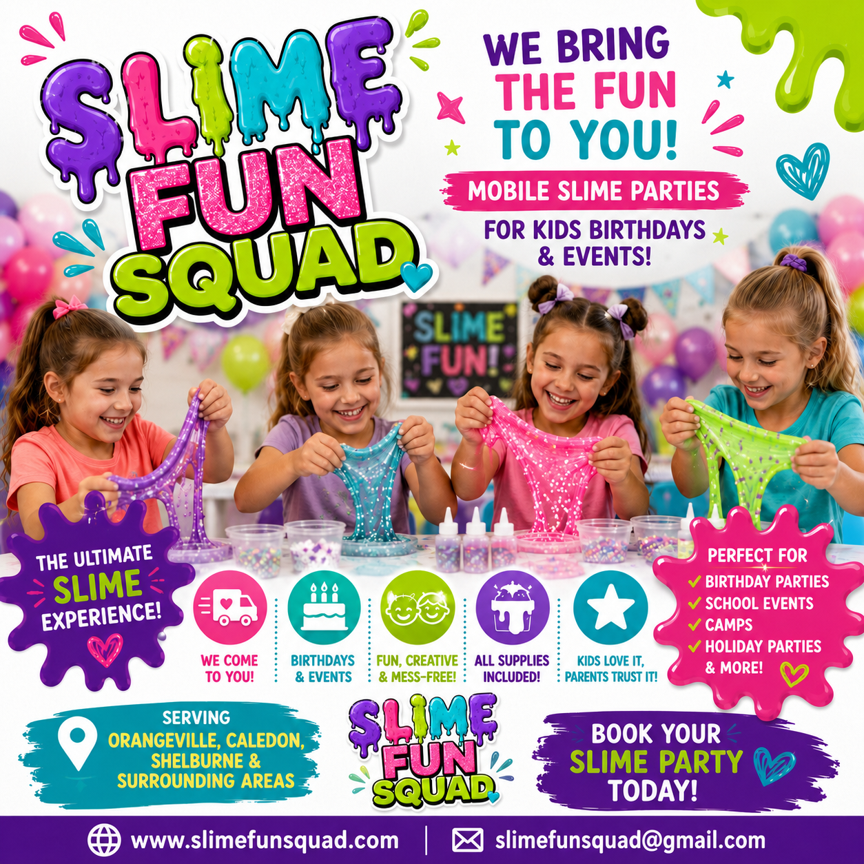 Slime Fun Squad mobile party promotional photo